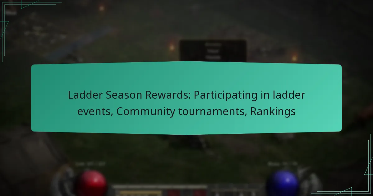 Ladder Season Rewards: Participating in ladder events, Community tournaments, Rankings