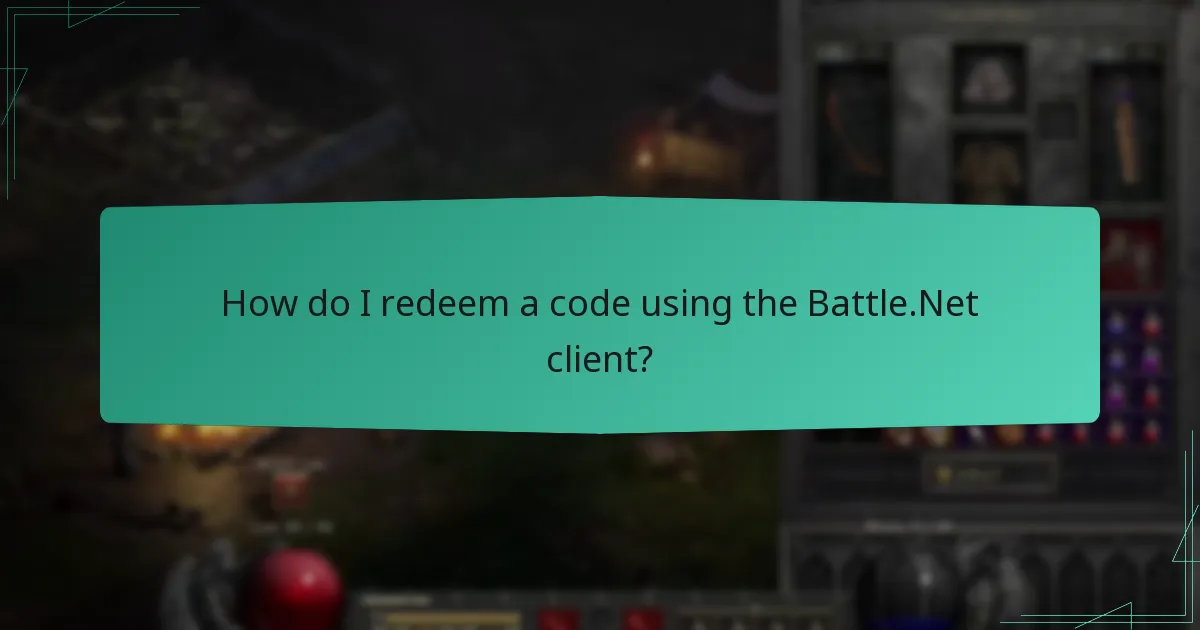 How do I redeem a code using the Battle.Net client?