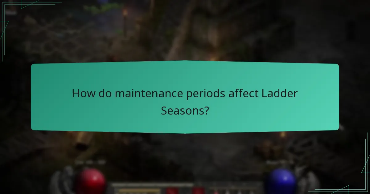 How do maintenance periods affect Ladder Seasons?