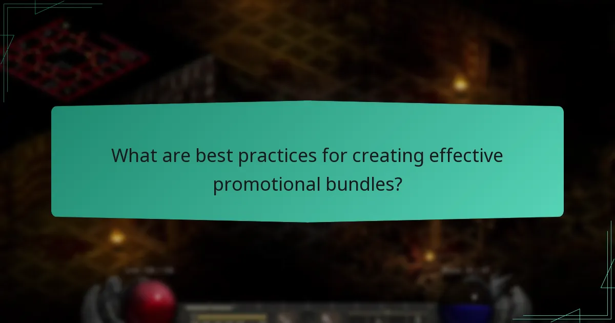 What are best practices for creating effective promotional bundles?