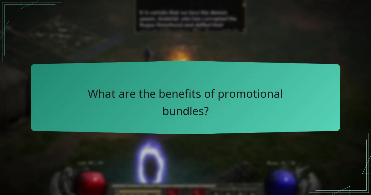 What are the benefits of promotional bundles?