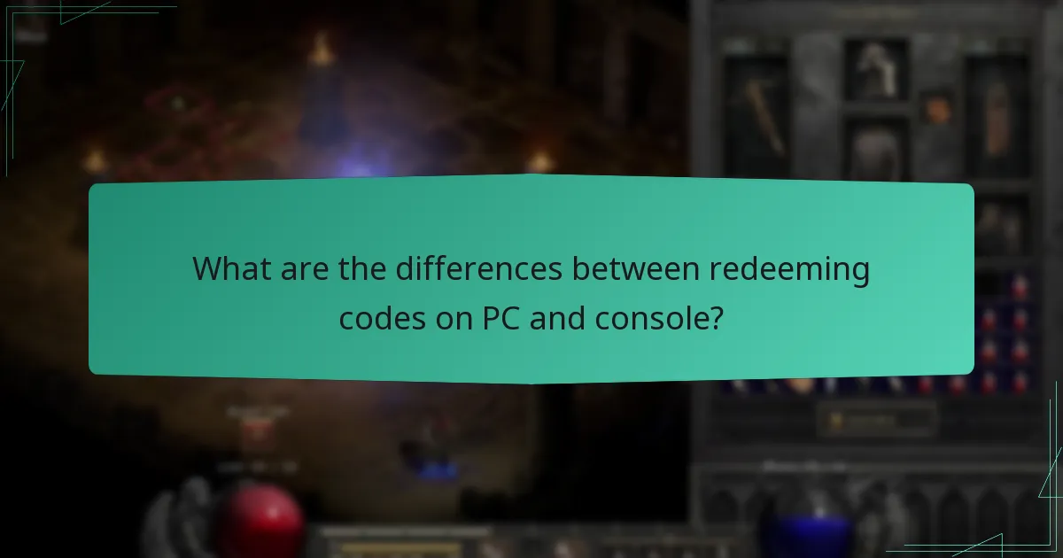 What are the differences between redeeming codes on PC and console?
