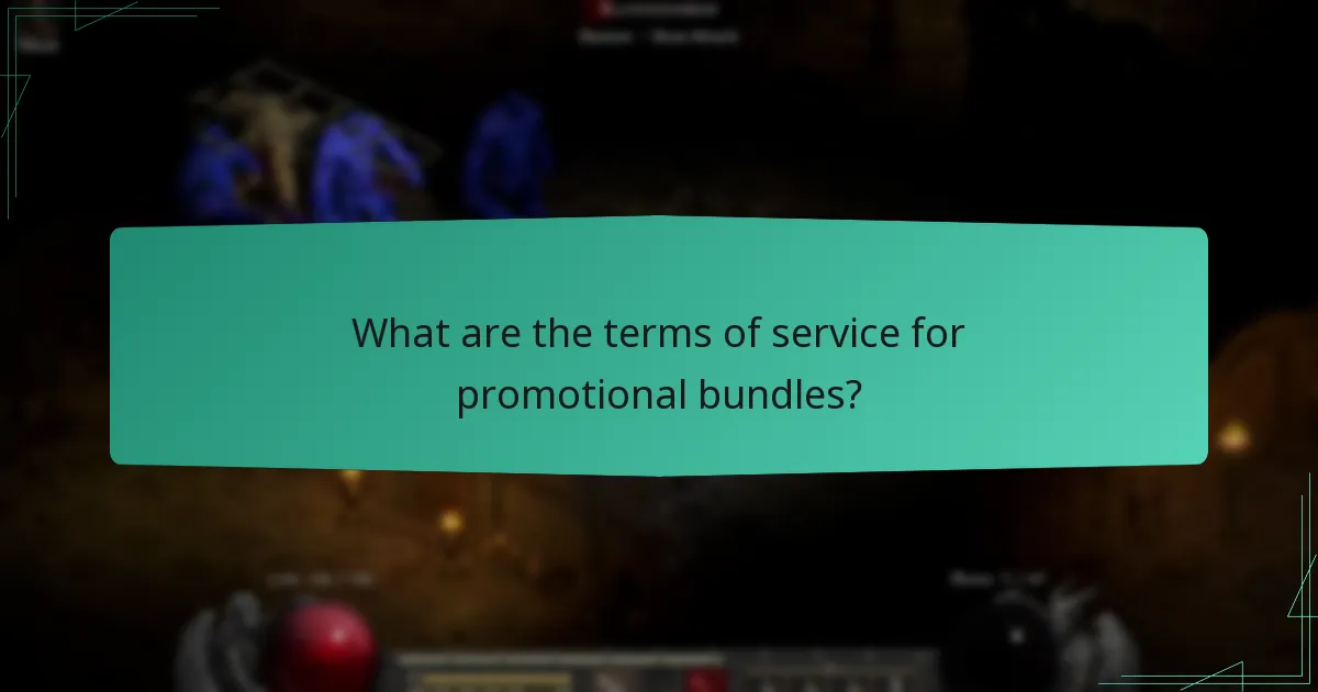 What are the terms of service for promotional bundles?