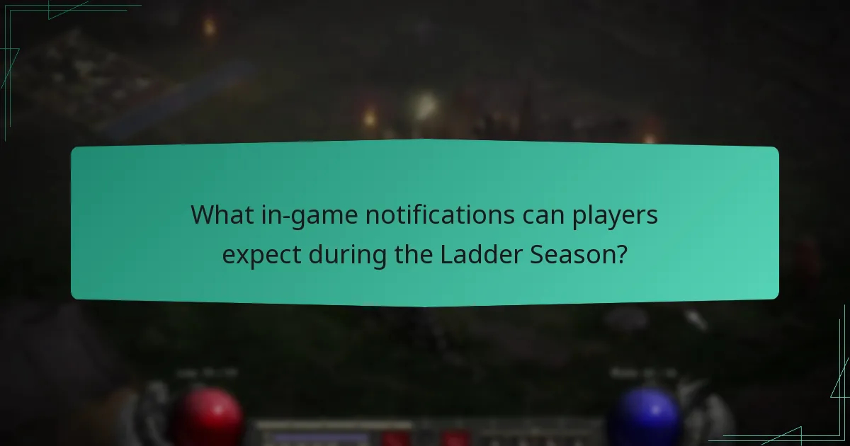 What in-game notifications can players expect during the Ladder Season?