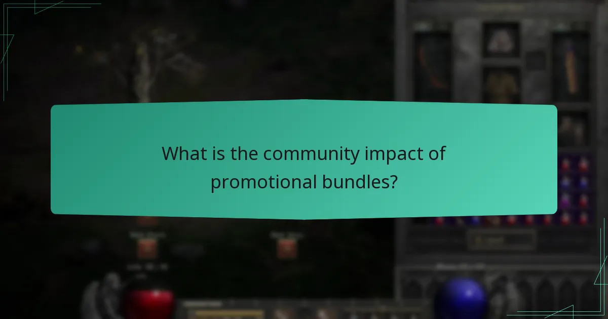What is the community impact of promotional bundles?