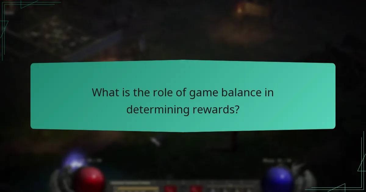 What is the role of game balance in determining rewards?