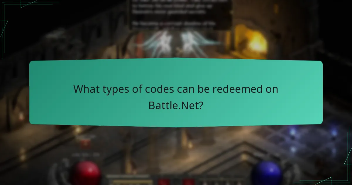 What types of codes can be redeemed on Battle.Net?